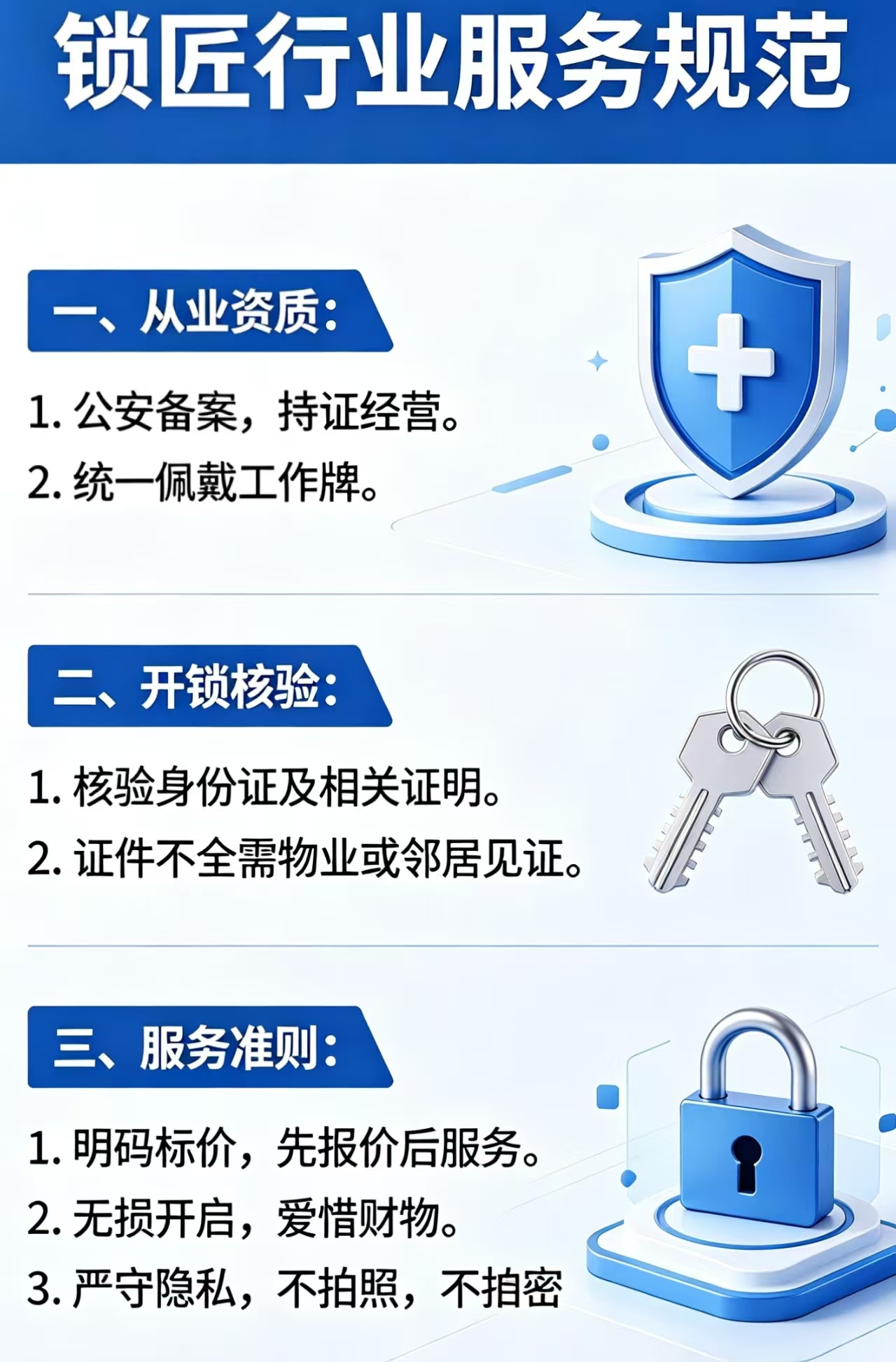 锁匠行业服务规范